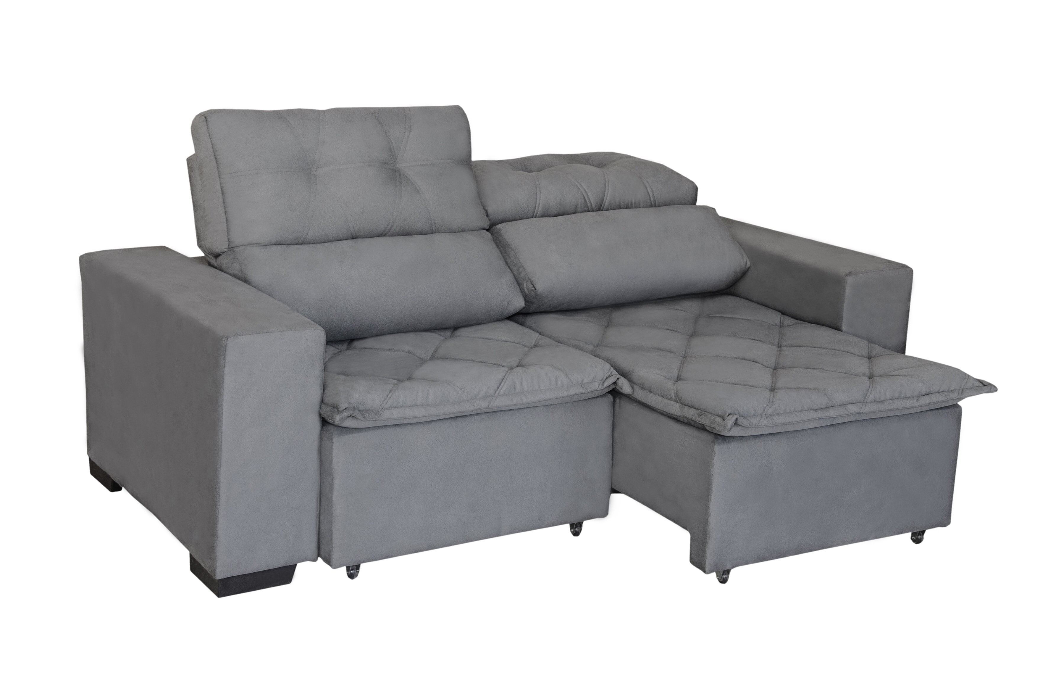 Sofá Soft Slim 2 Lugares Retrátil e Reclinável 1,50m com molas no