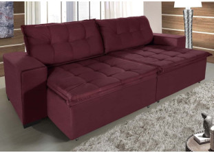 Sofá Retrátil e Reclinável Suede com Molas Helicoidais Austrália