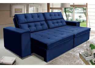 Sofá Retrátil e Reclinável Suede com Molas Helicoidais Vancouver