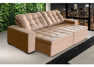 Sofá Retrátil e Reclinável Suede com Molas Helicoidais Tunísia