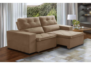 Sofá Retrátil e Reclinável Suede com Molas Helicoidais Soft Slim 1,50 a 2,00m