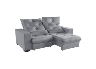 Sofá Retrátil e Reclinável Suede Super Pillow Top com Molas Ensacadas Isis 2,10 a 3,10m