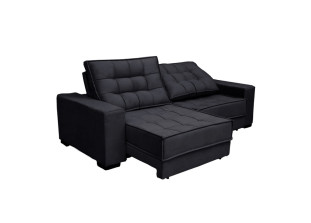 Sofá Retrátil e Reclinável Suede Super Pillow Top com Molas Ensacadas Coliseu