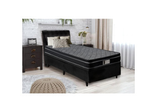 Colchão Solteiro com Molas Ensacadas D28 Montreal Euro Pillow Preto 