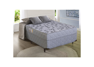 Cama Box Casal D28 Ortopédico Cinza Holanda