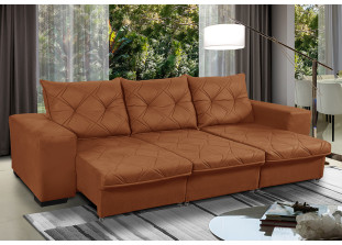 Sofá Retrátil e Reclinável 4 Lugares Bali 2,30 Suede
