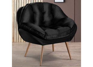 Poltrona Decorativa com Pé Palito Veludo Dallas