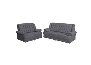 Conjunto de Sofá 2,00 x 1,50m 3 E 2 Lugares Suede Filadélfia Cinza