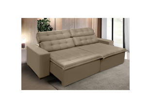 Sofá Retrátil e Reclinável Suede com Molas Helicoidais Magno