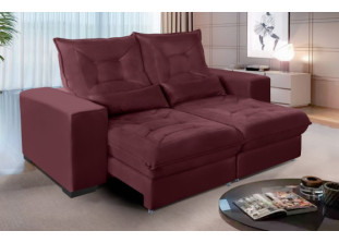 Sofá Retrátil e Reclinável Suede Super Pillow Top com Molas Ensacadas Miami 1,80m