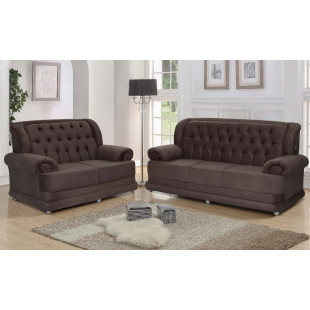 sofá Finlândia 3 e 2 lugares suede vegetalle café 