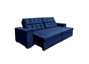Sofá Retrátil e Reclinável Suede com Molas Helicoidais Vancouver