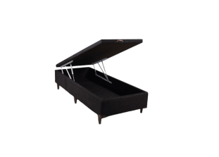 Base Box Baú Solteiro Preto Califórnia