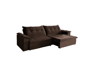Sofá Retrátil e Reclinável Suede com Molas Helicoidais Soberano