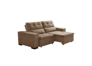 Sofá Retrátil e Reclinável Suede com Molas Helicoidais Soft Slim 1,50 a 2,00m