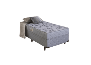 Cama Box Solteiro D28 Ortopédico Cinza Holanda