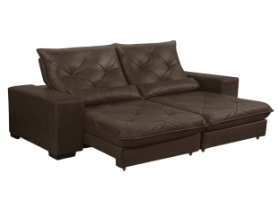 Sofá Retrátil e Reclinável Nobuck Super Pillow Top com Molas Ensacadas Isis