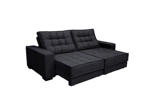 Sofá Retrátil e Reclinável Suede Super Pillow Top com Molas Ensacadas Coliseu