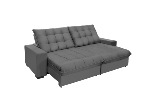 Sofá Retrátil e Reclinável Suede Super Pillow Top com Molas Ensacadas Califórnia