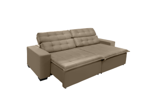 Sofá Retrátil e Reclinável Suede com Molas Helicoidais Magno