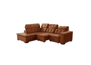 Sofá de Canto Retrátil e Reclinável Suede com Molas Helicoidais 6 lugares Berlim