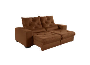 Sofá Retrátil e Reclinável Suede Super Pillow Top com Molas Ensacadas Isis 1,80m