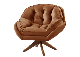 Poltrona Decorativa Base Giratória Veludo Califórnia