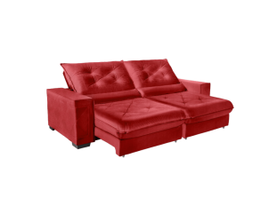 Sofá Retrátil e Reclinável Suede Super Pillow Top com Molas Ensacadas Cancún 
