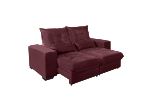Sofá Retrátil e Reclinável Suede Super Pillow Top com Molas Ensacadas Miami 1,80m