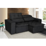 Sofá Soft Slim 2,00Mts Preto ambiente