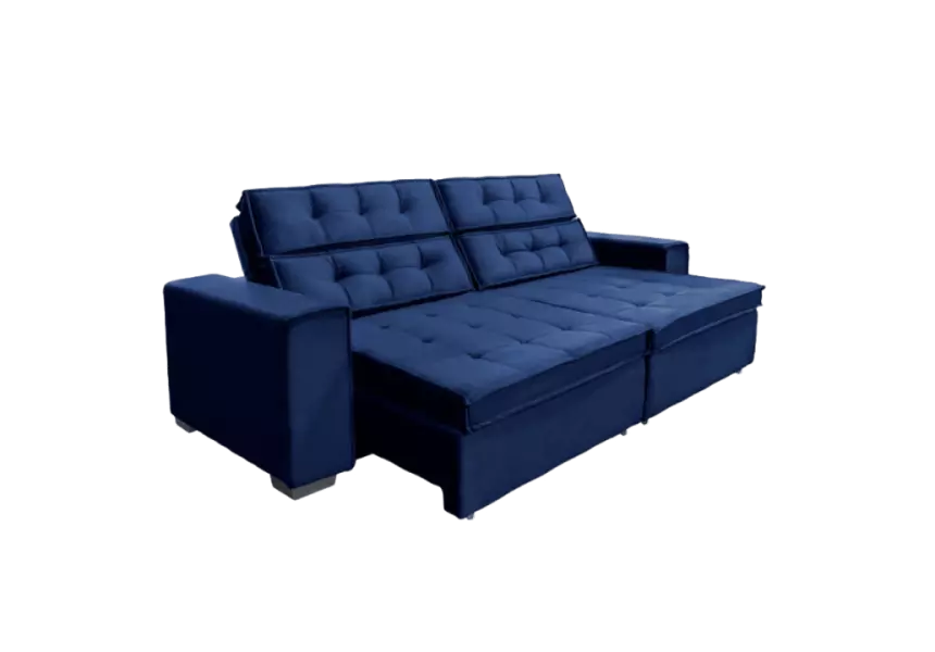 Sofá Retrátil e Reclinável Suede com Molas Helicoidais Vancouver