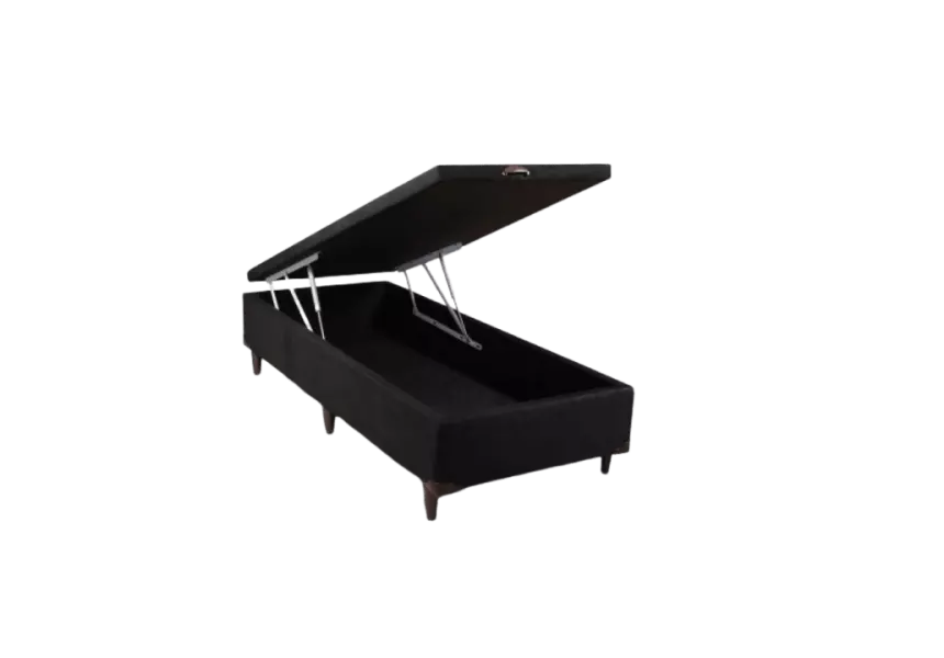 Base Box Baú Solteiro Preto Califórnia