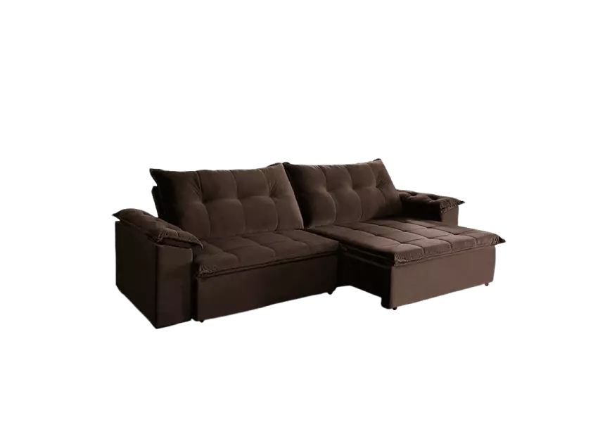 Sofá Retrátil e Reclinável Suede com Molas Helicoidais Soberano
