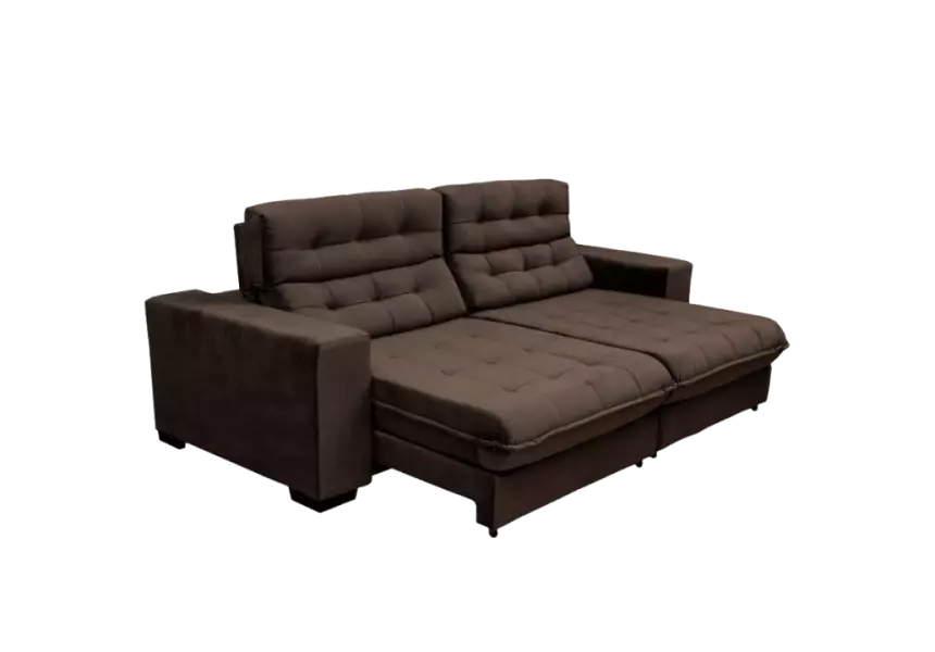 Sofá Retrátil e Reclinável Suede Super Pillow Top com Molas Ensacadas New Califórnia