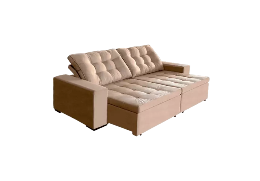 Sofá Retrátil e Reclinável Suede com Molas Helicoidais Tunísia