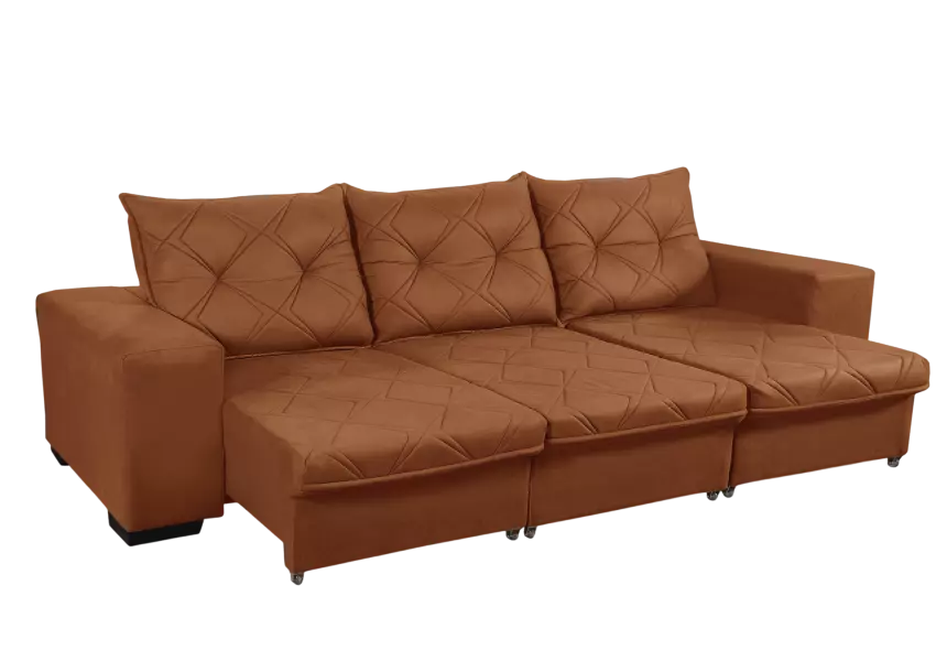 Sofá Retrátil e Reclinável 4 Lugares Bali 2,30 Suede