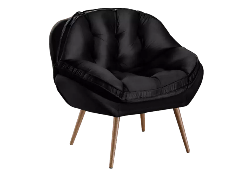 Poltrona Decorativa com Pé Palito Veludo Dallas