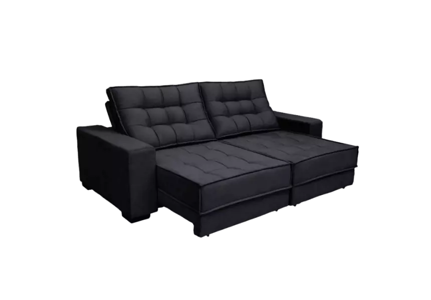 Sofá Retrátil e Reclinável Suede Super Pillow Top com Molas Ensacadas Coliseu