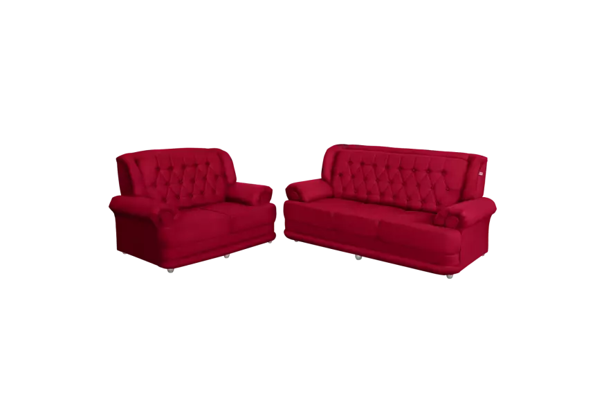 Conjunto de Sofá 2,00 x 1,50m 3 E 2 Lugares Suede Filadélfia