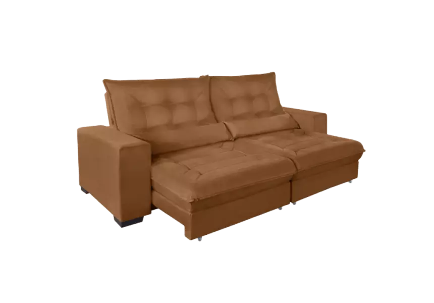 Sofá Retrátil e Reclinável Suede Super Pillow Top com Molas Ensacadas Miami 2,10 a 3,10m