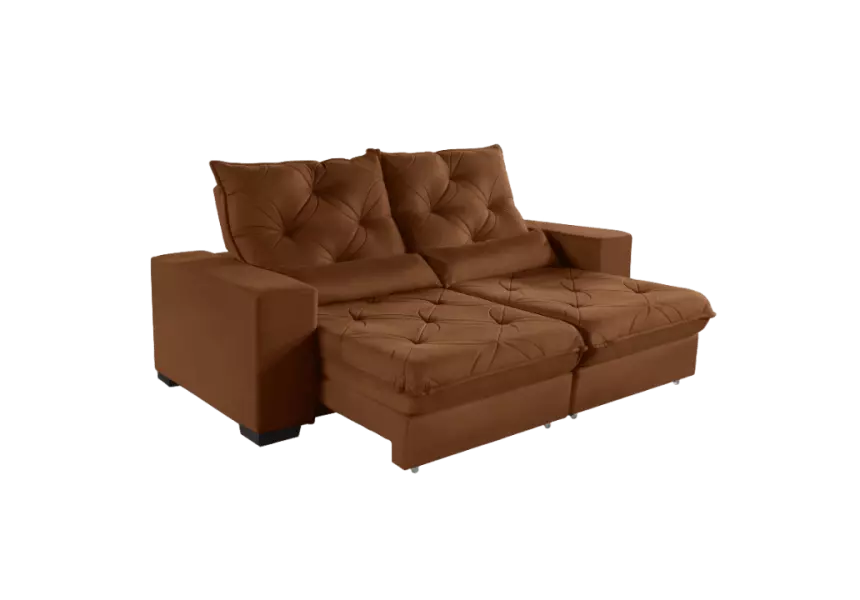 Sofá Retrátil e Reclinável Suede Super Pillow Top com Molas Ensacadas Isis 1,80m