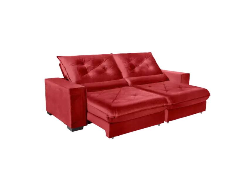 Sofá Retrátil e Reclinável Suede Super Pillow Top com Molas Ensacadas Cancún 