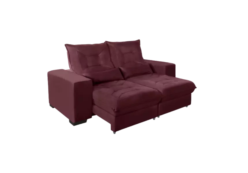 Sofá Retrátil e Reclinável Suede Super Pillow Top com Molas Ensacadas Miami 1,80m
