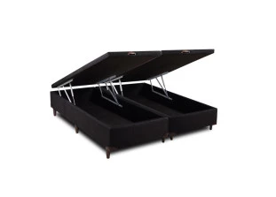 Base Box Baú Queen Preto Califórnia	