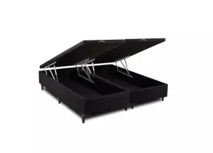 Base Box Baú Queen Preto Califórnia	