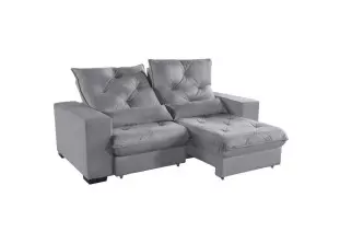 Sofá Retrátil e Reclinável Suede Super Pillow Top com Molas Ensacadas Isis 2,10 a 3,10m