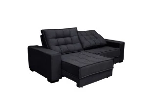 Sofá Retrátil e Reclinável Suede Super Pillow Top com Molas Ensacadas Coliseu
