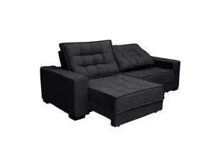 Sofá Retrátil e Reclinável Suede Super Pillow Top com Molas Ensacadas Coliseu