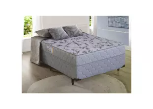 Cama Box Casal D28 Ortopédico Cinza Holanda