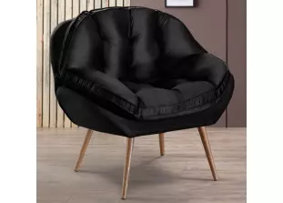 Poltrona Decorativa com Pé Palito Veludo Dallas